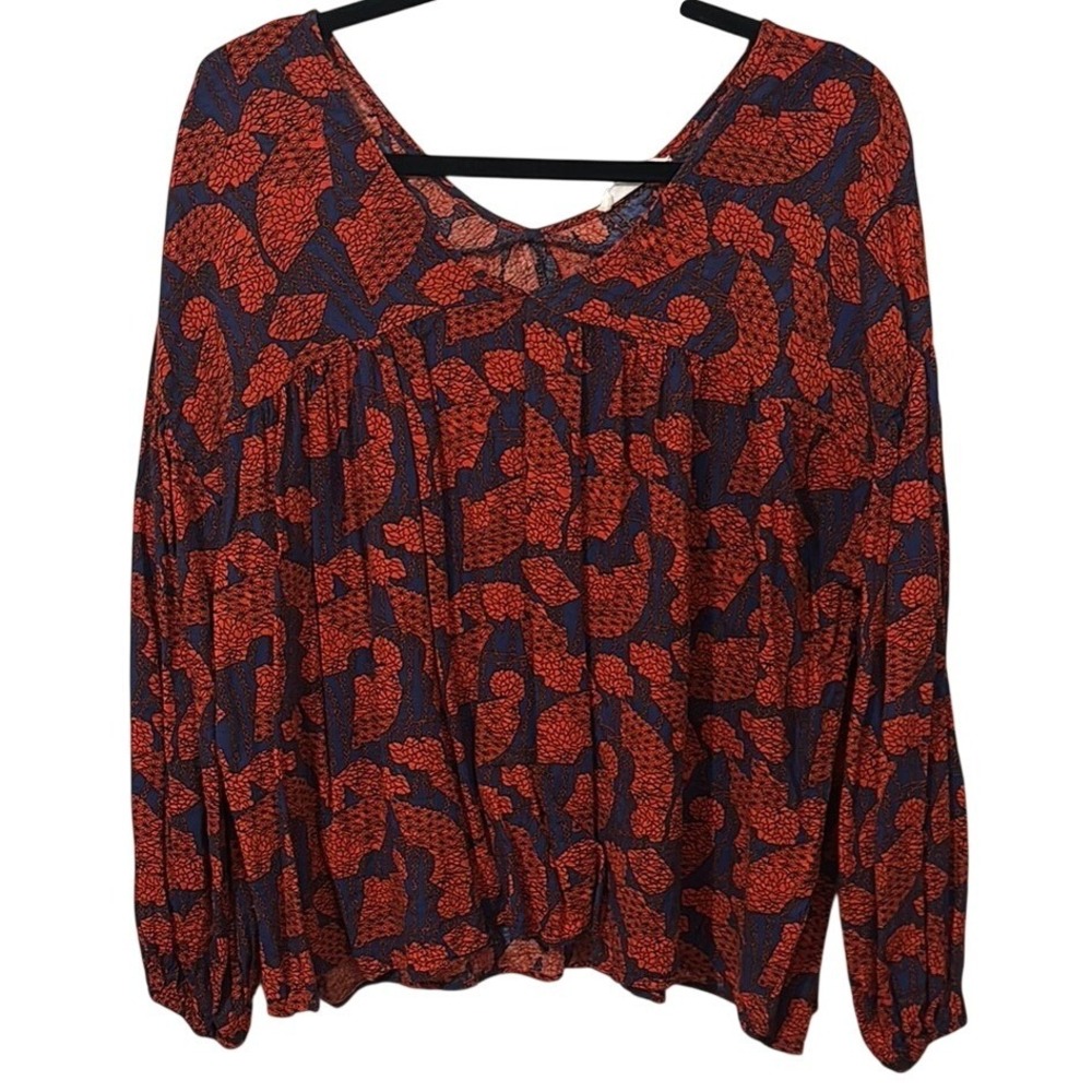 BUCKETLIST Multicolored Relaxed Blouse with Flutter Sleeves‎ Babydoll Fit